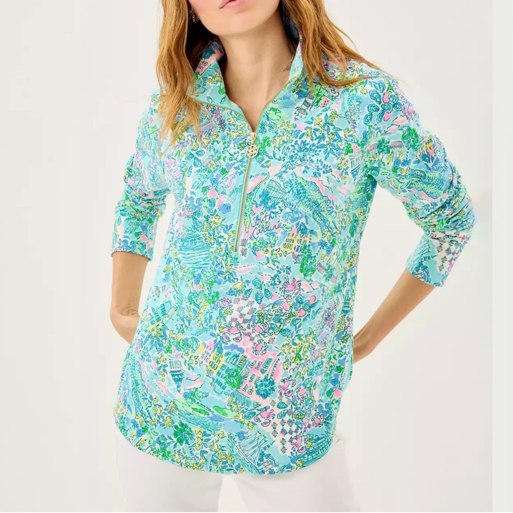 Brand New Lilly Pulitzer UPF 50 Skipper Popover Lilly Loves South Carolina, XL